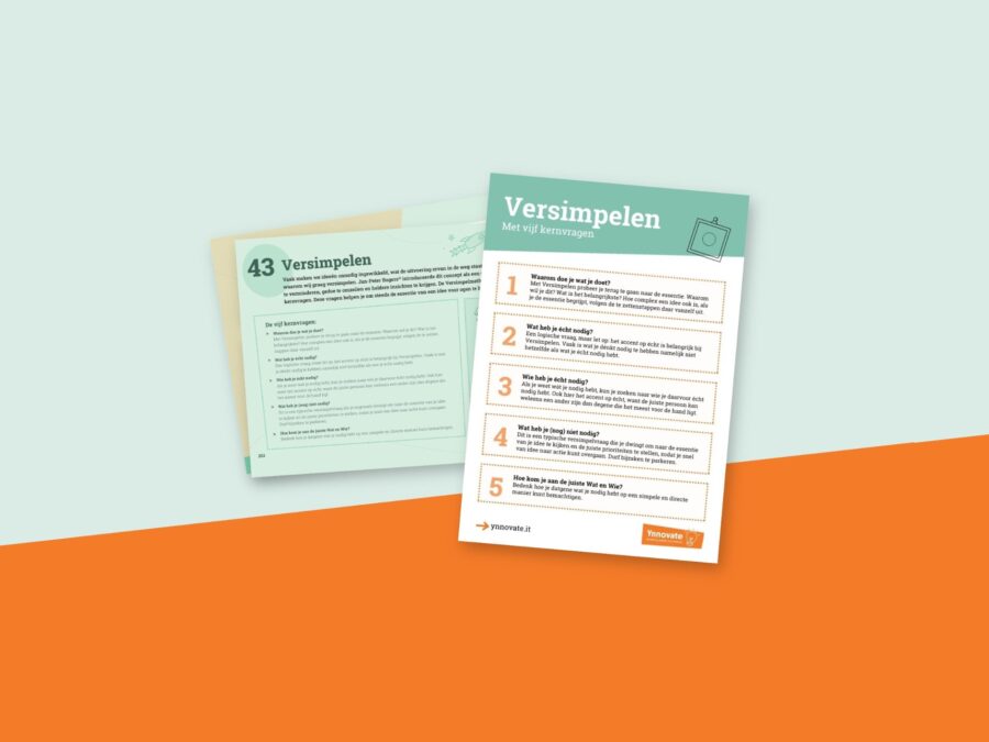 Werkvorm Versimpelen: uitleg uit het boek en canvas